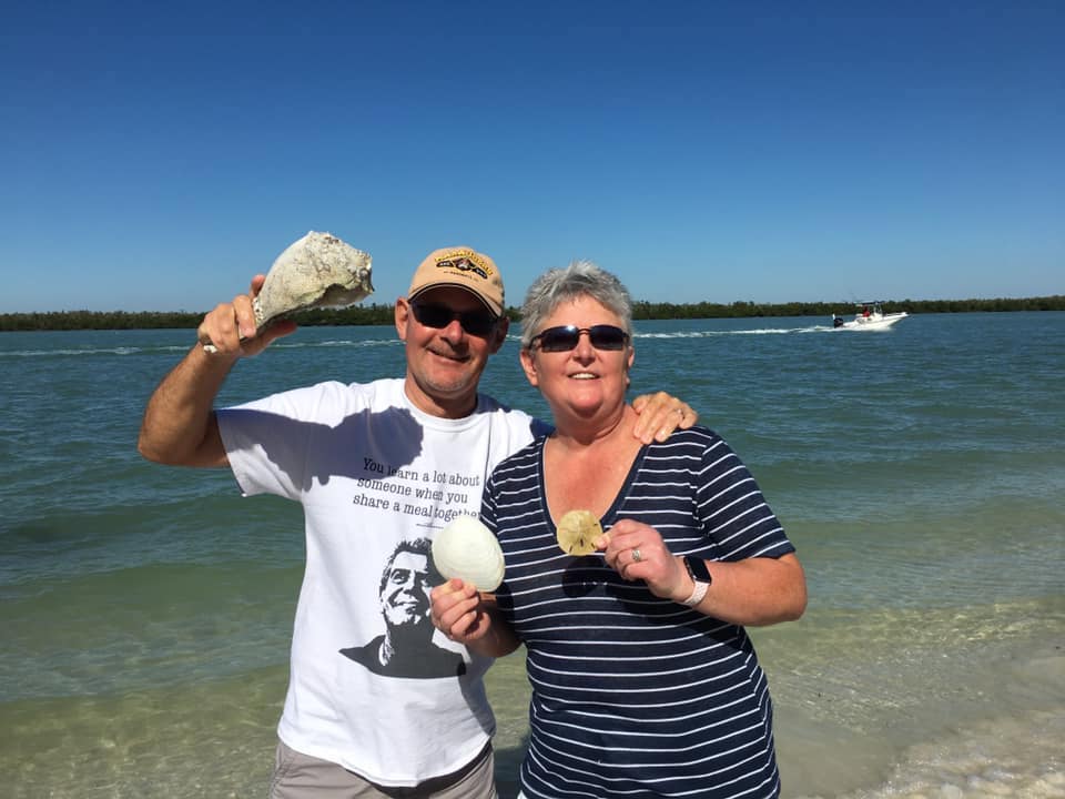 Guests holding their shells in the Ten Thousand Islands