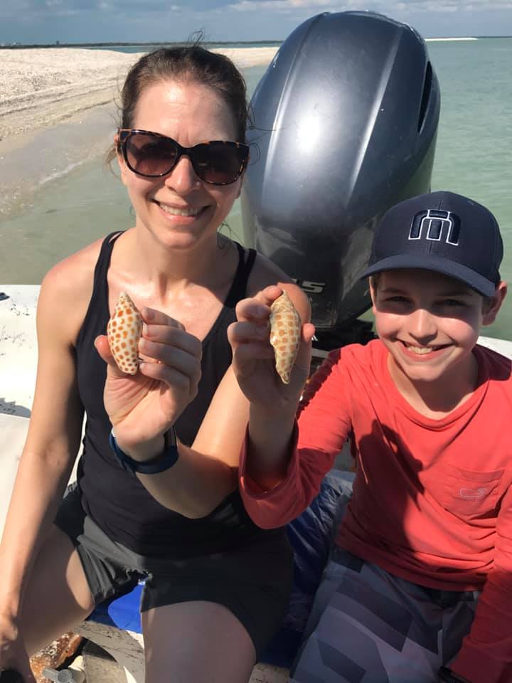 A mother and son with the Junonias they found
